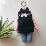 386❤️ふわもこ黒猫chanチャームストラップ