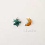 七宝焼 ピアス 星 月 sun and moon 七宝焼き