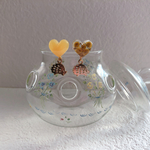 ミルキーピンク！ぷっくりハートのハリネズミピアス