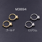 M3894-G  6個   バネ付フープイヤリング コンバーター 13×18mm  3×【2ヶ】