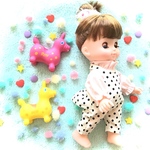 ふりふりドットサロペット＆サクラ色のフリルカラーシャツ　ソランちゃん　メルちゃん