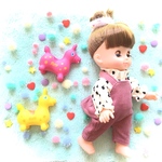 ふりふりピンクサロペット＆ドットのフリルカラーシャツ　ソランちゃん　メルちゃん