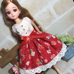 リカちゃん服ワンピース ～ストロベリー＆チェリー～