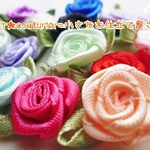 No.889　【増量】 巻き薔薇モチーフ(葉付き)　５０個セット
