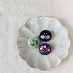 羊毛刺繍の和みブローチA〈３点セット〉