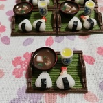 おにぎり＆お味噌汁セット☆天むすなど　樹脂粘土　ミニチュアフード