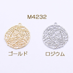 M4232-G   30個    チャームパーツ 透かし丸 1カン 30×33mm 3×【10ヶ】