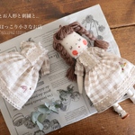ギンガムチェック柄ワンピース・紫お花刺繍