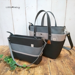 【co様専用】№1209,1210 倉敷帆布ポケットトートM＆ワンハンドルＬ～グレー×アイスグレー×チャコール