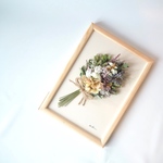 ✳︎Dry flower bouquet frame✳︎洋書ペーパー1枚おまけ付き✳︎#6ナチュラルウッドフレーム