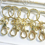 (3個入)キーホルダー金具(ライトゴールド)【21632】