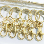 (3個入)キーホルダー金具(マットなゴールド)(ツヤ無し)(※注意事項有り)【21633】
