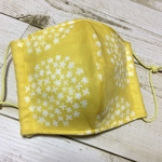 抗菌防臭加工Wガーゼマスク☆お花柄イエロー小さめ