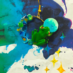 【波紋】カエルの波紋ピアス