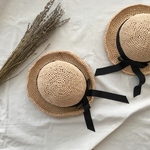 折りたたみもできるセーラーサマーハット　ストローハット　麦わら帽子