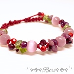 再販＊5༅೫ラズベリーハーブティー೫༅ 天然石 パワーストーン ブレスレット