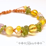 再販＊6༅೫ぽかぽか陽気のお花畑೫༅ 天然石 パワーストーン ブレスレット