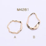 M4281-B 30個 チャームパーツ 不規則フレーム1 ゴールド 3x【10ヶ】