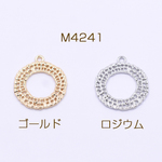 M4241-G   30個    チャームパーツ 透かしサークル 1カン 24×27mm 3×【10ヶ】
