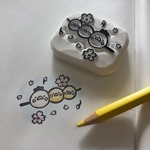 にわとり家族の三色だんごはんこ