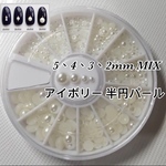 【66】半円パール ケース付き 2、3、4、5mm 4サイズ 半円 パール
