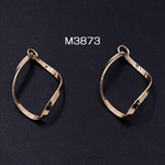 M3873   20個   フープチャーム ツイスト 20×31mm ゴールド 2×【10ヶ】