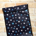 連絡帳袋(縦型)  ラミネート 星柄  青  入学準備
