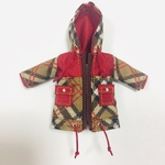 マウンテンパーカー風ウェア(赤×チェック)⑤<適応サイズ:オビツ11、ねんどろいどどーる>