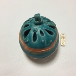 陶器ばこ「ランプシェード・小物入れ」花火 ブルー