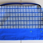 【受注後製作/サイズオーダー】格子柄の座布団式防災頭巾カバー　ブルー