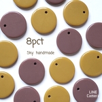 《8ヶ》 16mm　ラウンド　アクリルプレート　くすみカボション