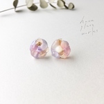 ガラスピアス　ピンクミックス　箱付き