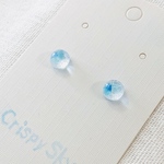 海色ブルーMIX#53 琉球ガラスの一粒ピアス