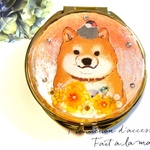 柴犬と鳥さんのアクセサリーケース