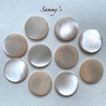 天然 シェル製 フラットラウンド カボション 15mm 10個set