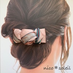 ＊再販＊【送料無料】大人ヘアアクセサリー　スカーフ柄　ピンク　バレッタ　ヘアクリップ