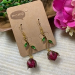 薔薇の蕾の揺れるロングピアス・イヤリング♡