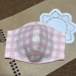 大人用立体ガーゼマスク（ピンクチェック）