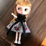 ロングニット🧶と刺繍ギンガムスカート＊ソックスの＊3点セット＊ブライス ＊アウトフィット