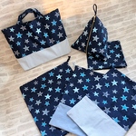 ⭐︎kさまご予約品⭐︎ 通学セット（6点）　絵本バック　ランチョン　給食袋　靴袋　体操服袋　☆スター☆ 男の子　女の子