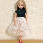 リカちゃん  レースのワンピース