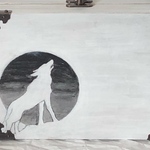 木製ペイントバッグ（狼）