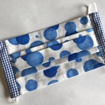 ダブルガーゼマスク　青水玉