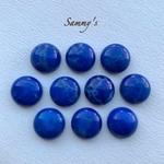 ブルー 天然石カボション ハーフラウンド 10mm 10個set