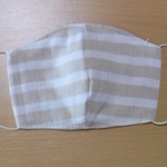 【再販】送料込み　大人用立体ガーゼマスク⑦（茶ストライプ）
