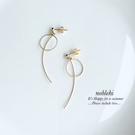 new▷stylish clear ringstick ピアス/ノンホールイヤリング  ＊受注製作＊O145