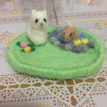 カピバラとアルパカの小物置き☆羊毛フェルト