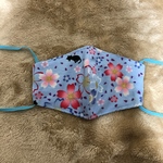 大人用マスク　８２ 布マスク 桜　和風　× 星　ハンドメイド
