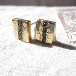 真鍮　czチャンネルセッティングピアス