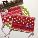 子ども用マスク☆りぼん付き☆２枚セット☆レッド
